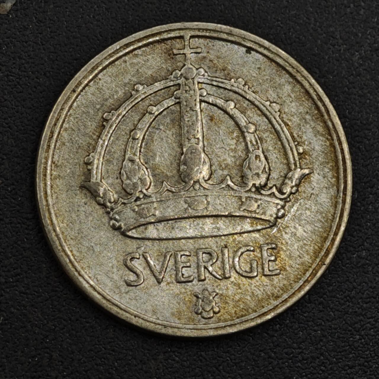 【淘币小摊】实时拍第八百一十七拍   散币场   满百包邮可预留二周 每周一统一发货   瑞典1950年25欧尔银币