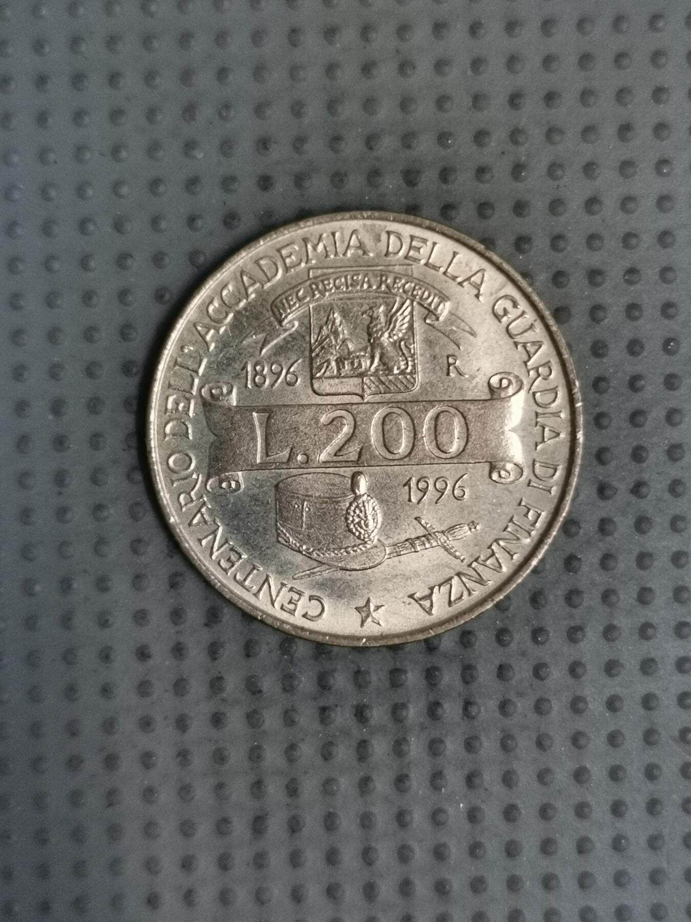 2025年第129场各国散币拍卖（总第129场） 意大利1996年海关学院100周年200里拉纪念币