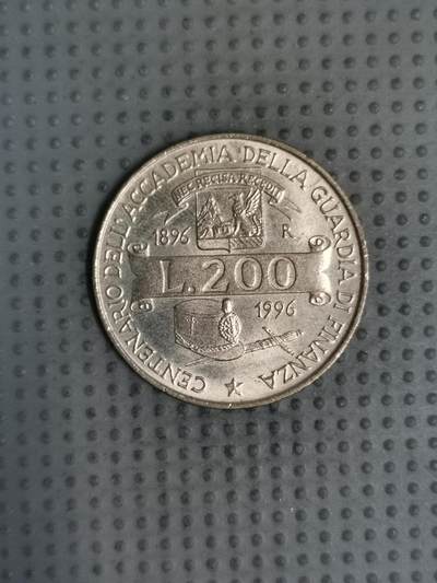 2025年第129场各国散币拍卖（总第129场） - 意大利1996年海关学院100周年200里拉纪念币