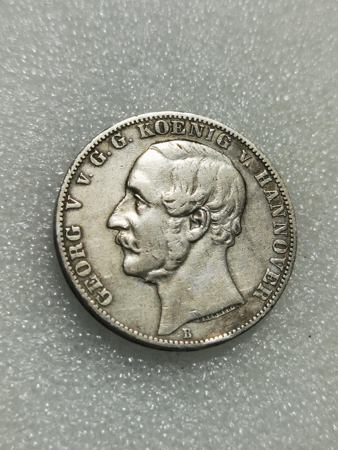 天下钱庄专场欢迎参拍 德国汉诺威乔治五世狮马1泰勒银币