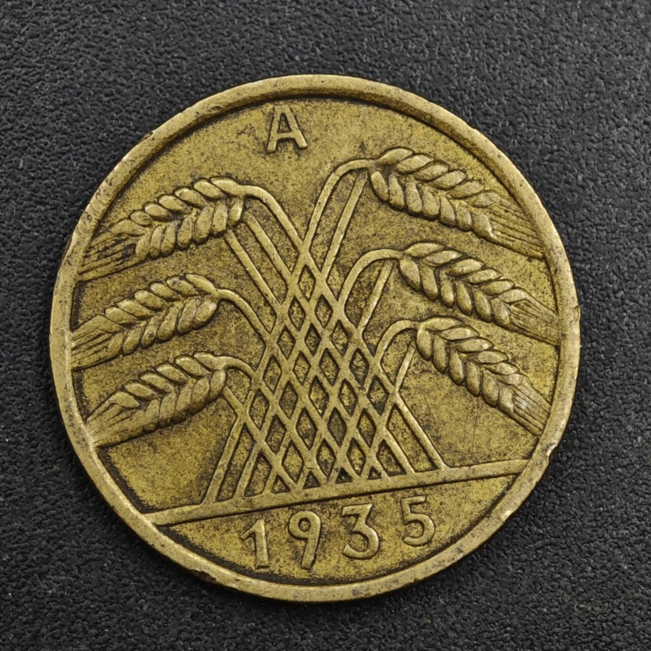 【淘币小摊】实时拍第八百一十七拍   散币场   满百包邮可预留二周 每周一统一发货   德国1935年10芬妮铜币