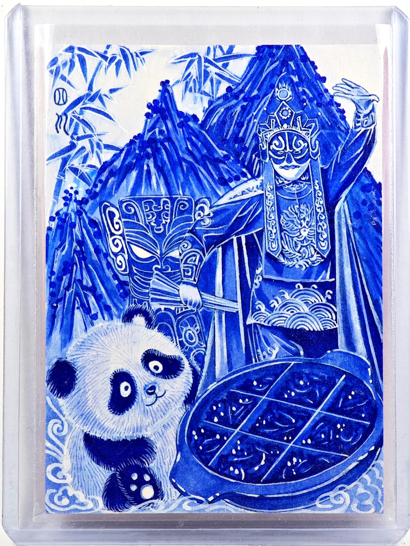 白泽拍卖卡牌手绘专场第29期（忽有故人心上过，回首山河已是秋） 2025 香山文创手绘卡 四川特色  那澜亲签