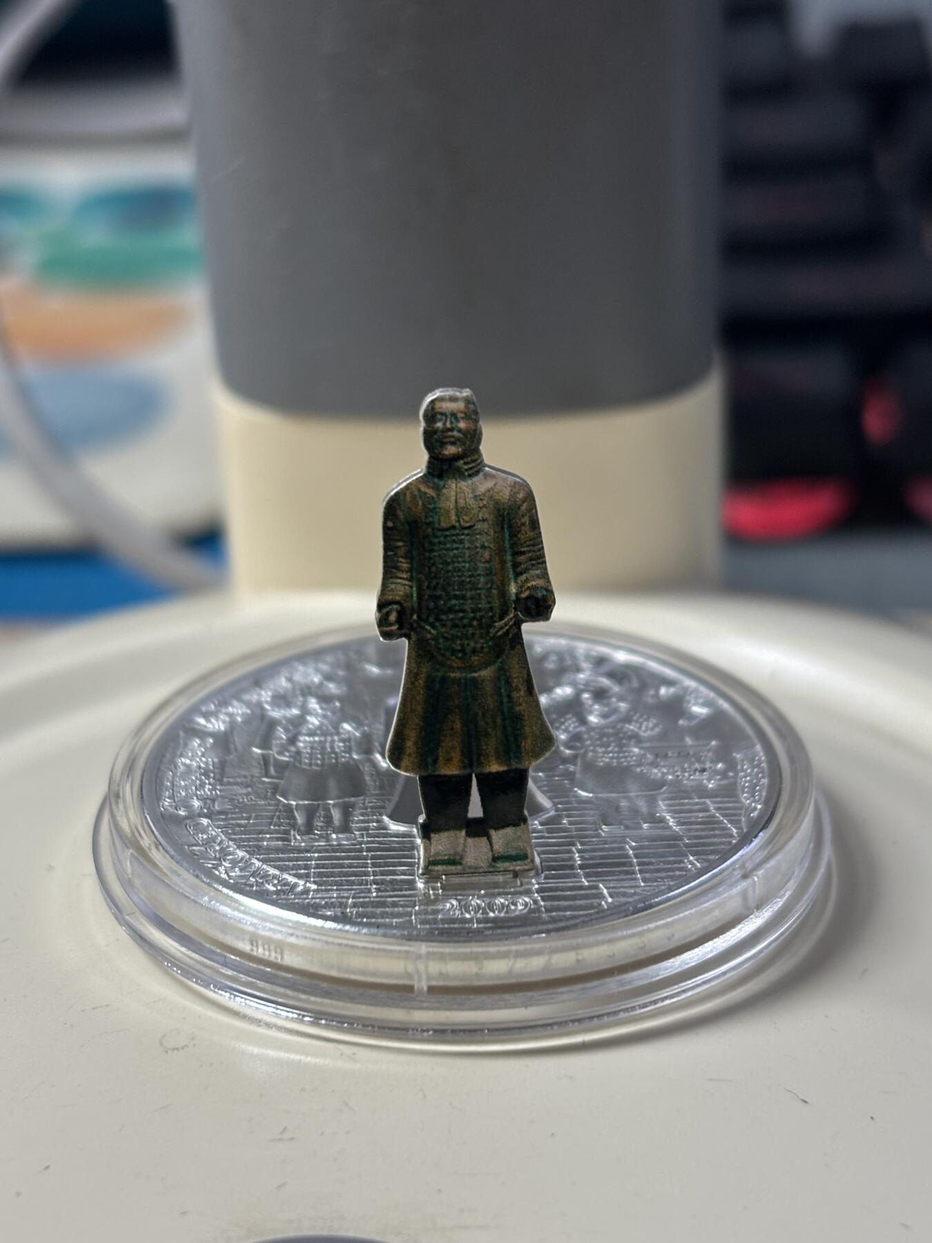 第184期拍卖 老挝2009年兵马俑3D立体镶嵌彩色精制纪念银币4枚，925银，1盎司*4.发行2000套