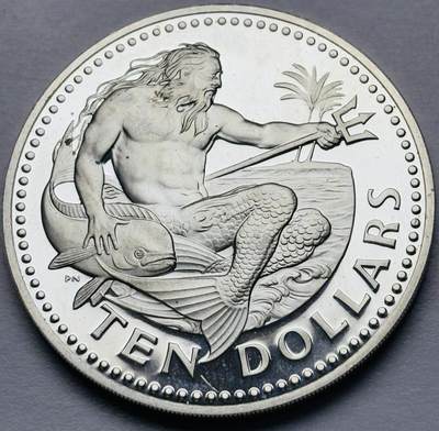 文馨钱币收藏第 283 场，【大雪鉴珍，寒英缀金】金银纪念币精品场，诚邀您的参与【长期接代拍品】 - 全新 1973 年巴巴多斯 10 元精制大银币，首发年 37.9 克 925 高银