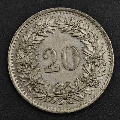 【淘币小摊】实时拍第八百一十七拍   散币场   满百包邮可预留二周 每周一统一发货   - 瑞士1975年20分镍币