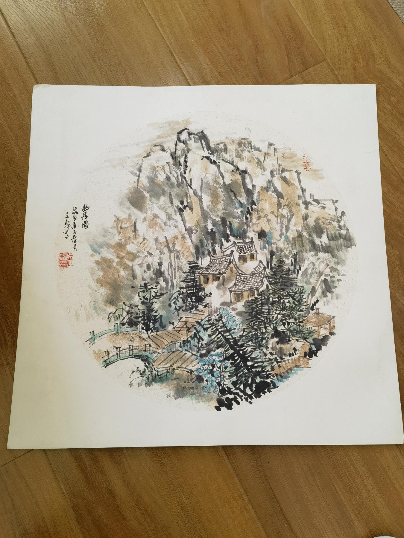 吴铎彩色国画作品一幅50*50cm