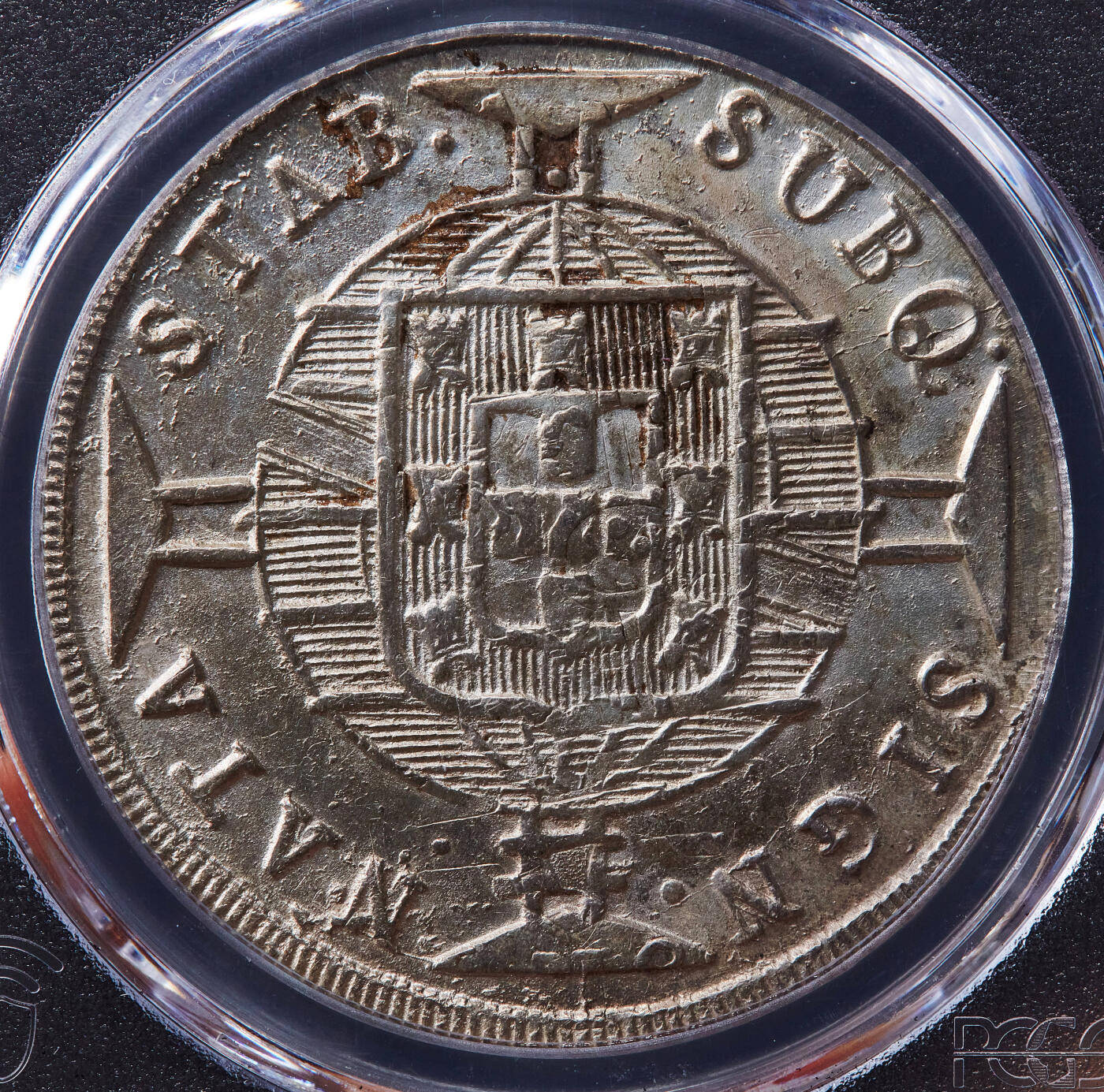 【俄甄集藏】2025年(045)12-03 星期三 晚 19:30 全场包邮 葡属巴西1820年若昂六世B版960瑞斯大银币，PCGS UNCD，细节犀利，底板带光