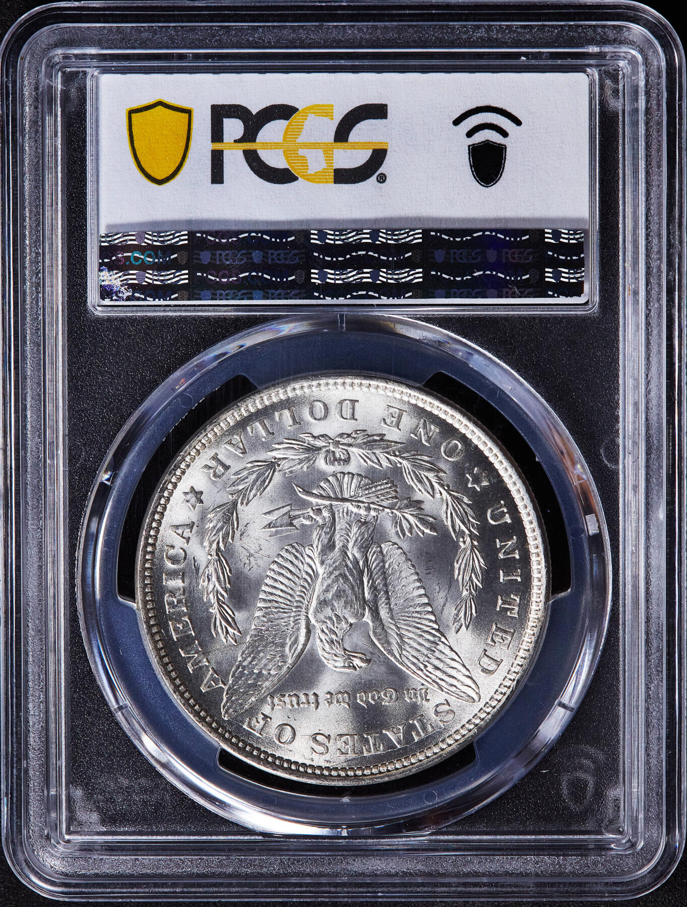 【俄甄集藏】2025年(045)12-03 星期三 晚 19:30 全场包邮 美国1921年摩根1美元大银币，PCGS MS64，转光品相