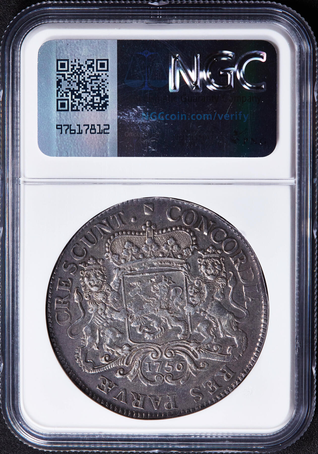 【俄甄集藏】2025年(045)12-03 星期三 晚 19:30 全场包邮 荷兰乌得勒支1756年马剑七世1杜卡特大银币，NGC AUD，原味酱彩老包浆，名誉品种
