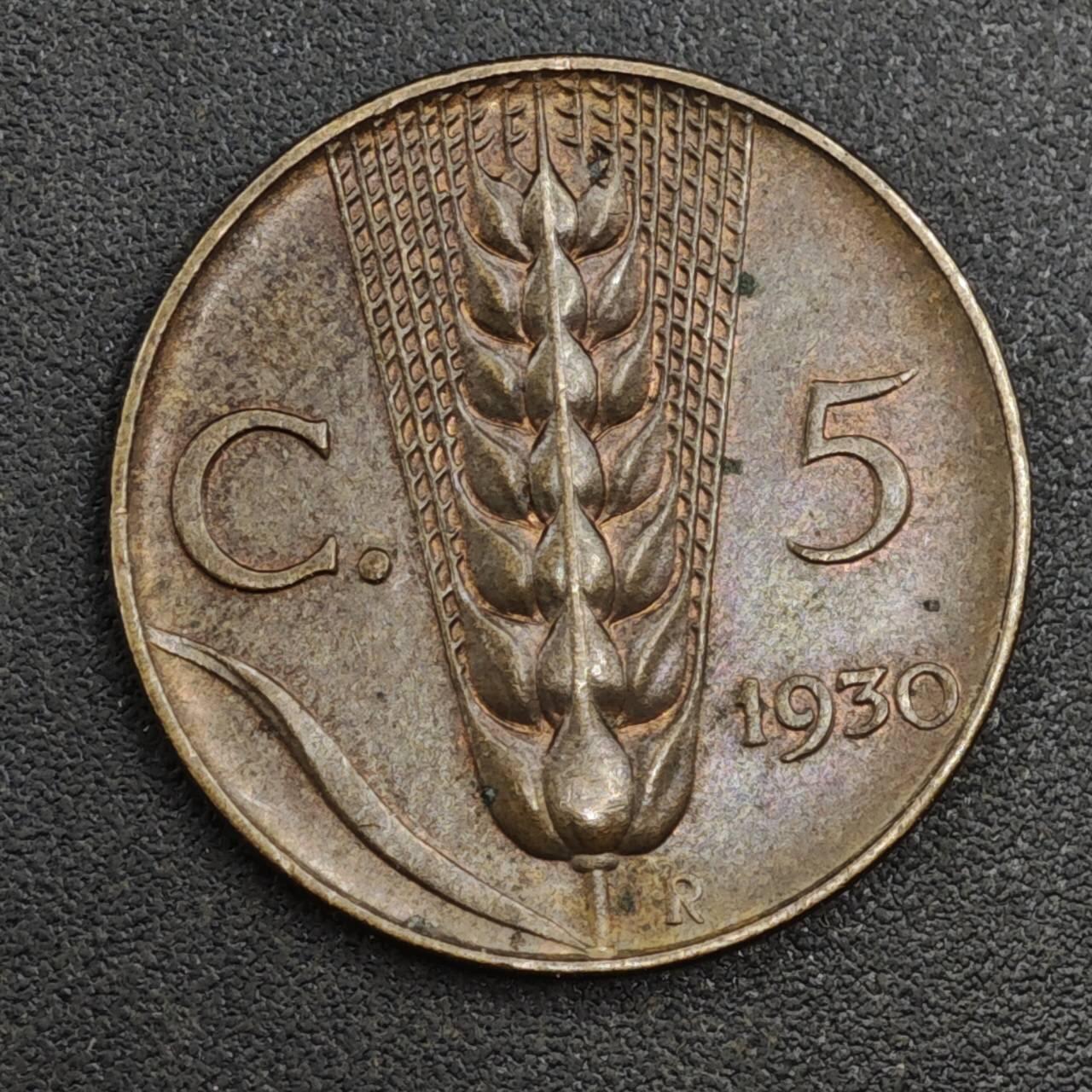 【淘币小摊】实时拍第八百一十七拍   散币场   满百包邮可预留二周 每周一统一发货   意大利1930年5分铜币