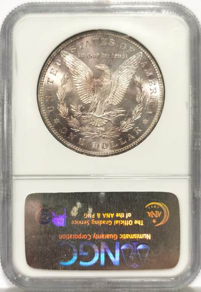 博洋堂世界钱币拍卖第150期（全场包邮） NGC MS64 美国1885年摩根银币 收藏级彩摩根，正面红褐金、背面淡粉紫，底板很好，光度也很好；