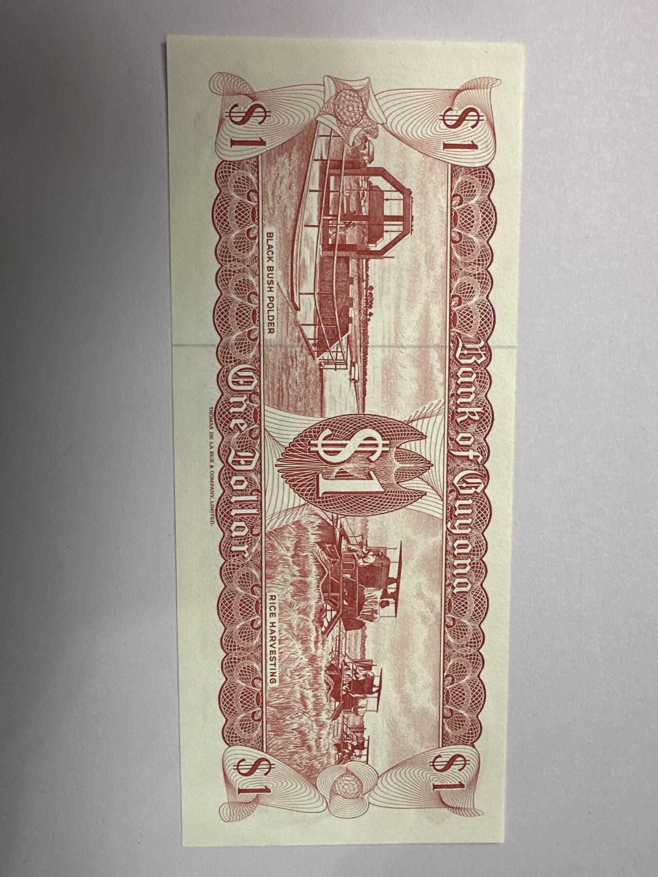 12.5纸币专场 1966-92年 美洲 圭亚那1元 全新UNC