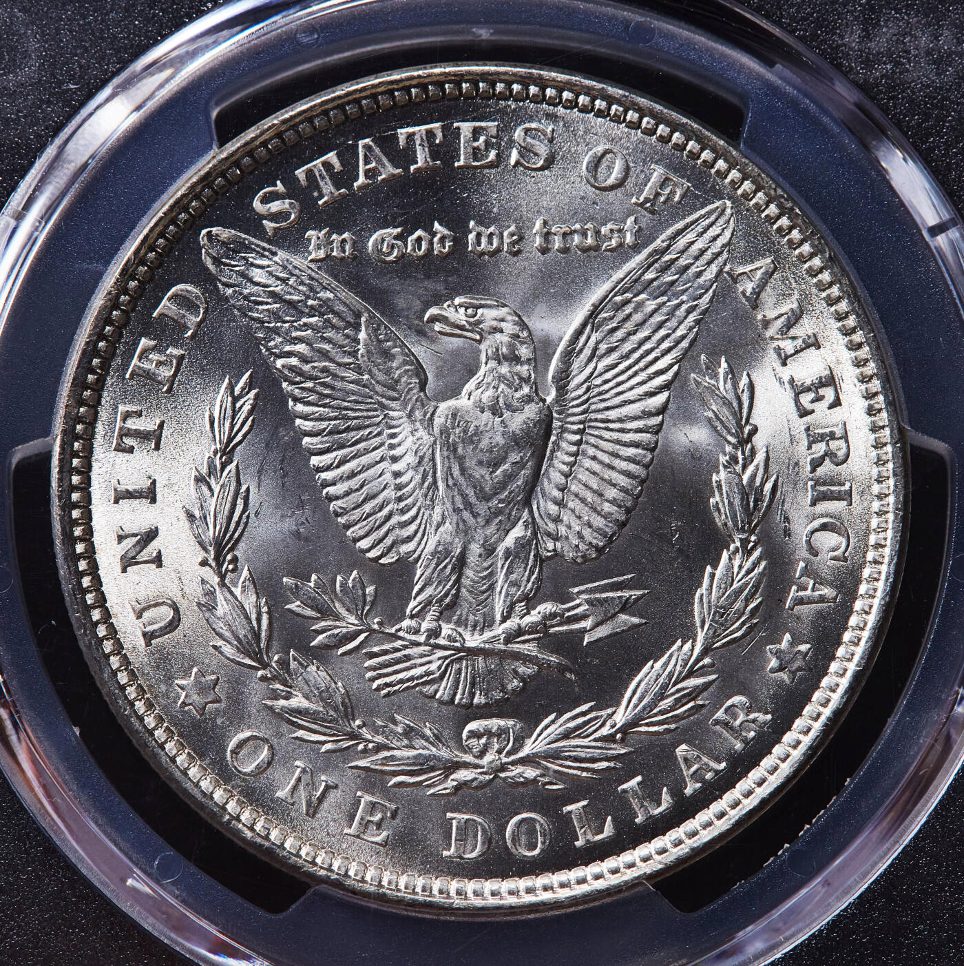 【俄甄集藏】2025年(045)12-03 星期三 晚 19:30 全场包邮 美国1921年摩根1美元大银币，PCGS MS64，转光品相