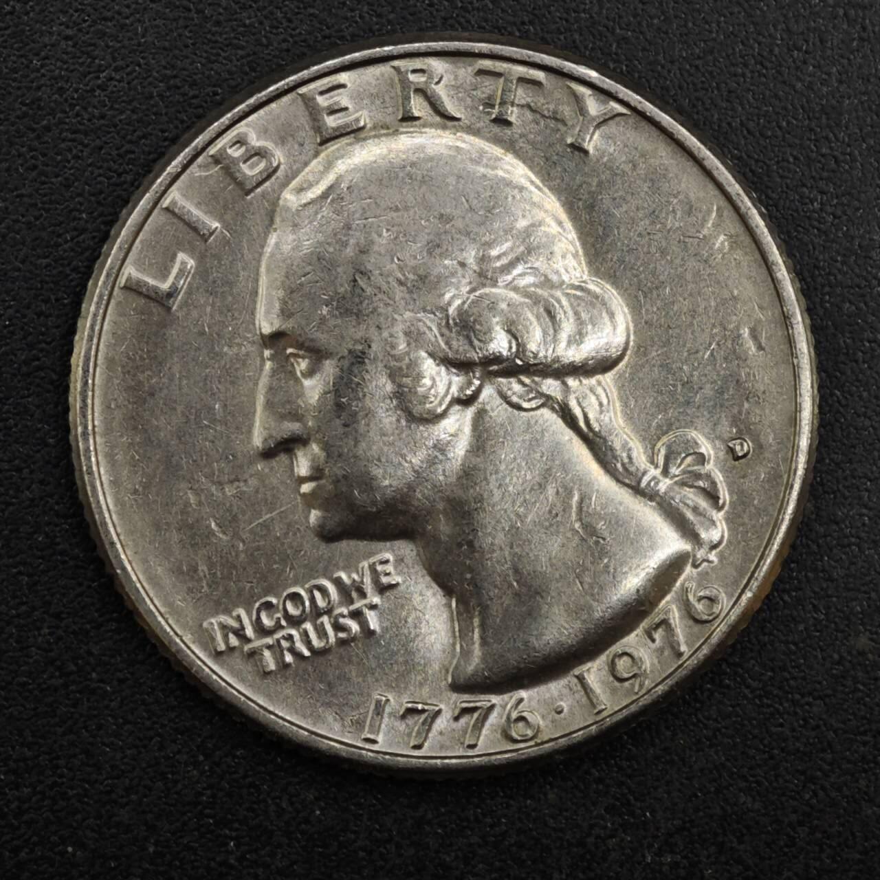 【淘币小摊】实时拍第八百一十七拍   散币场   满百包邮可预留二周 每周一统一发货   美国1976年建国200周年25分纪念币