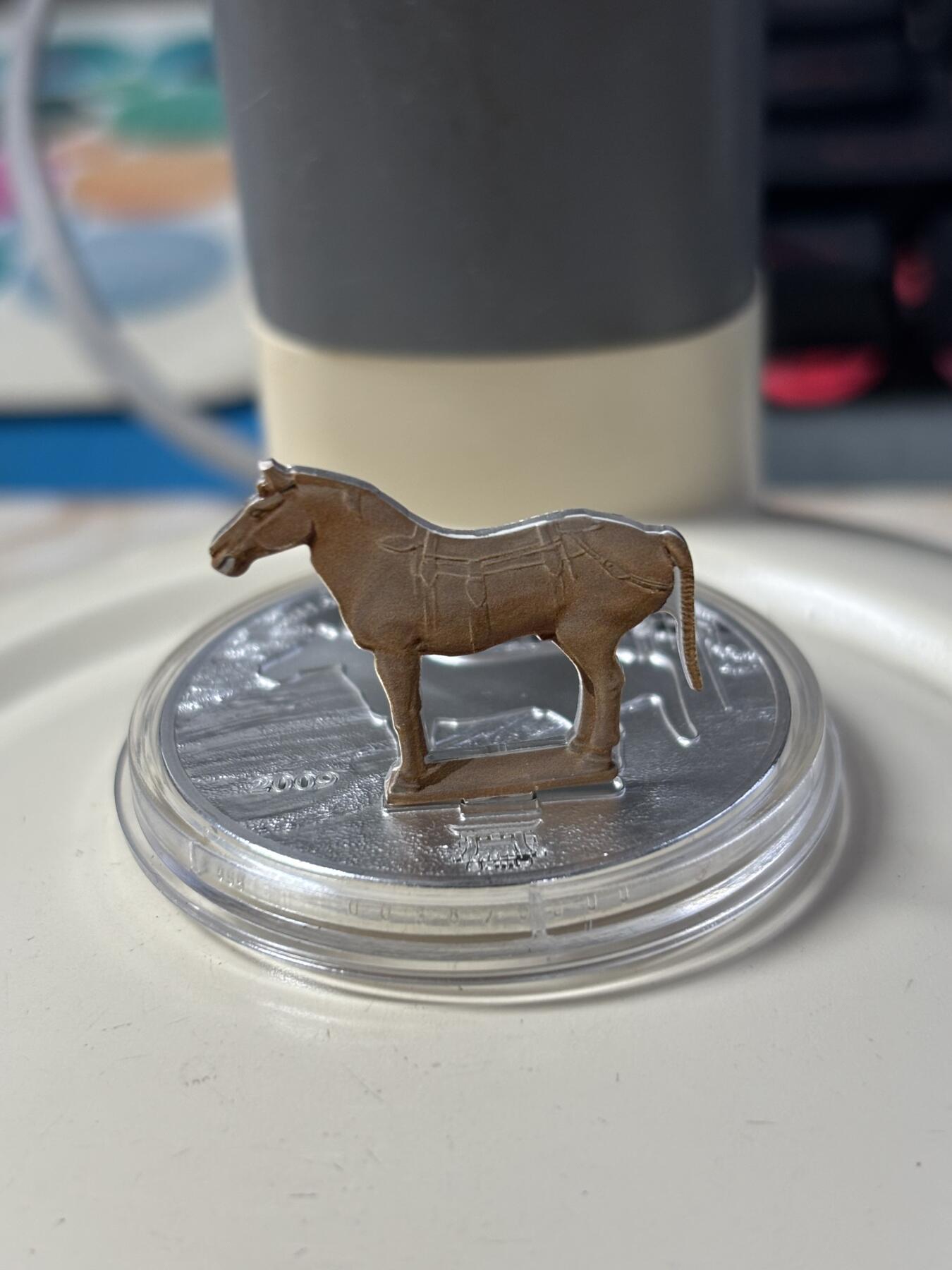 第184期拍卖 老挝2009年兵马俑3D立体镶嵌彩色精制纪念银币4枚，925银，1盎司*4.发行2000套