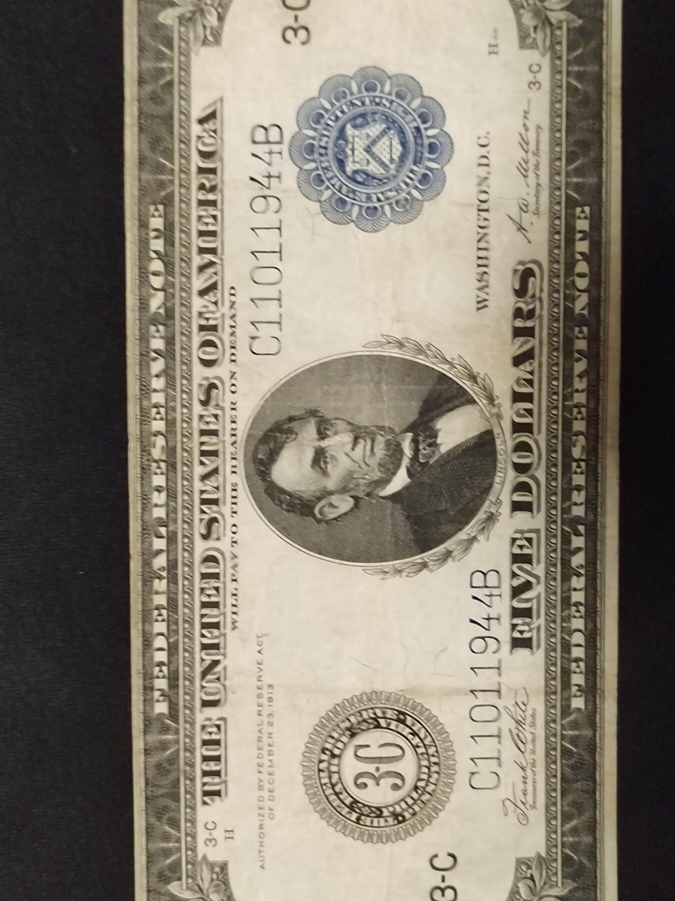 美联储早期钞票，1914年