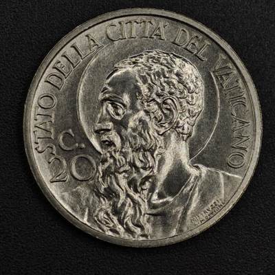 【淘币小摊】实时拍第八百一十七拍   散币场   满百包邮可预留二周 每周一统一发货   - 梵蒂冈1929年20分镍币