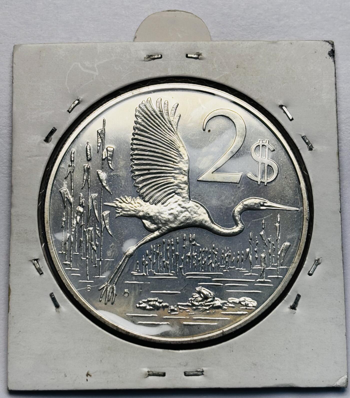 文馨钱币收藏第 283 场，【大雪鉴珍，寒英缀金】金银纪念币精品场，诚邀您的参与【长期接代拍品】 全新 1972 年英属开曼群岛 2 元精制大银币，第一版首发年 29.45 克 925 高银，仅发行 7 万枚