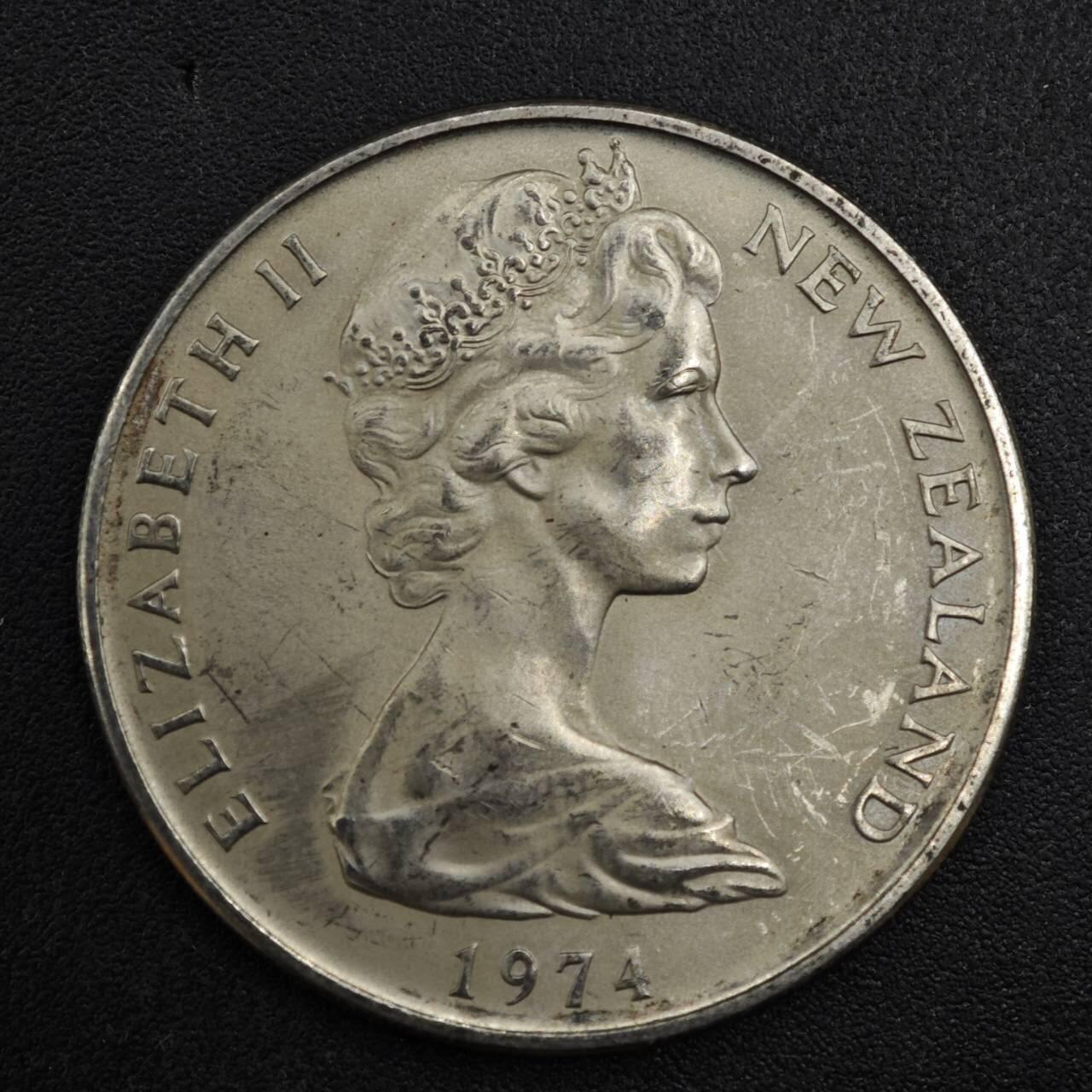 【淘币小摊】实时拍第八百一十七拍   散币场   满百包邮可预留二周 每周一统一发货   新西兰1974年20分几维鸟镍币