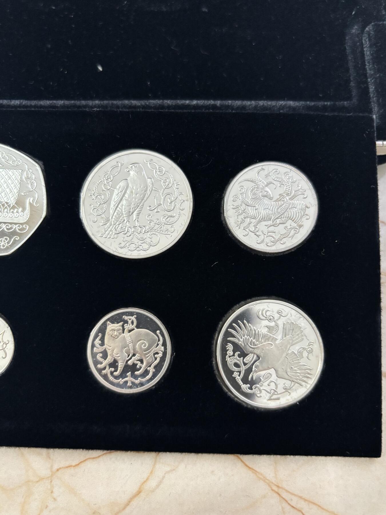 第184期拍卖 马恩岛1980年年度全银精制纪念银币7枚全套，发行量10000套