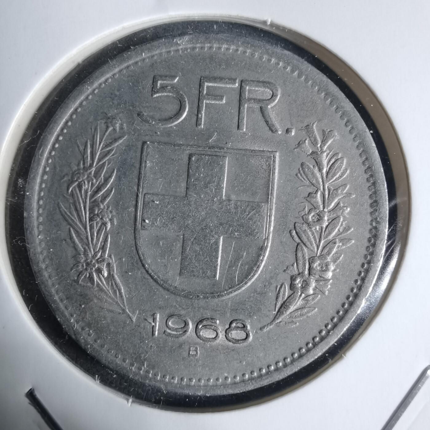 沼泽如烟--第920场 瑞士1968年5法郎