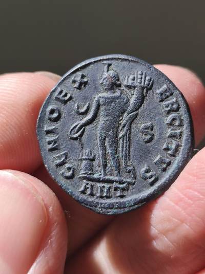 极美品！古罗马马克西米努斯戴亚7.48g，大型洗银富力，非常漂亮，精美的一枚