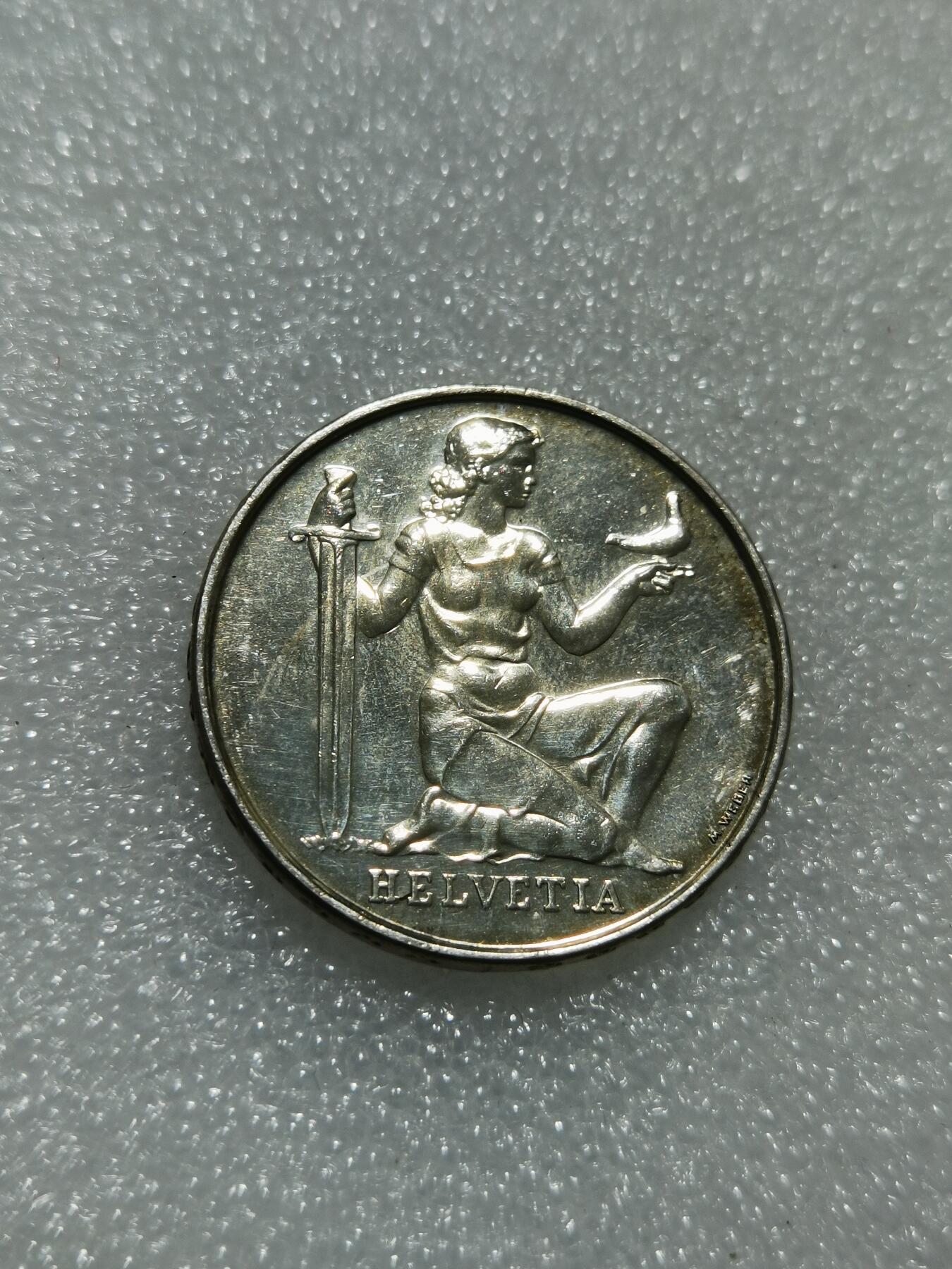 天下钱庄专场欢迎参拍 1936瑞士女神5法郎银币