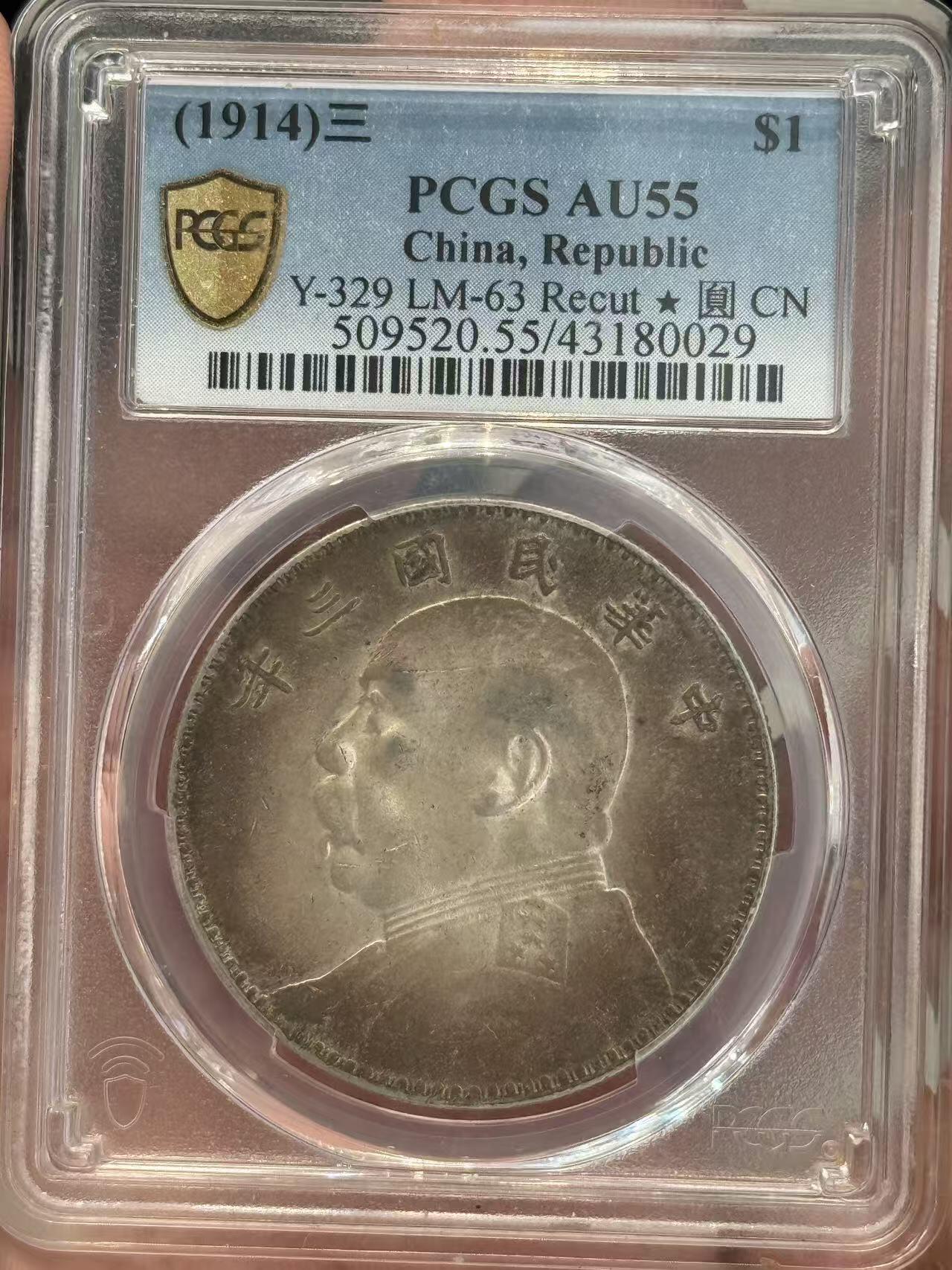币然PCGS机制币专场第三场 PCGS AU55五彩竹节花大头