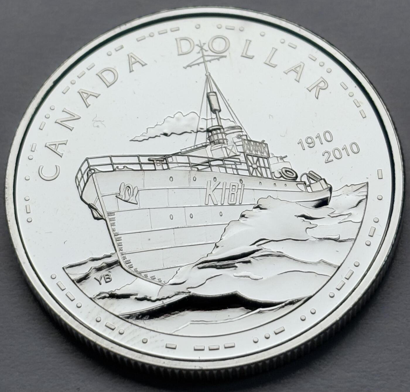 文馨钱币收藏第 283 场，【大雪鉴珍，寒英缀金】金银纪念币精品场，诚邀您的参与【长期接代拍品】 全国 2010 年加拿大海军成立 100 周年一元纪念大银币，25.17 克 925 高银