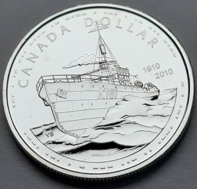 文馨钱币收藏第 283 场，【大雪鉴珍，寒英缀金】金银纪念币精品场，诚邀您的参与【长期接代拍品】 - 全国 2010 年加拿大海军成立 100 周年一元纪念大银币，25.17 克 925 高银