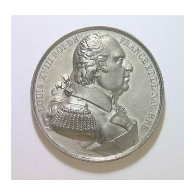 法国1824年 路易十八军装像高浮雕精制大合金章 50MM - 法国1824年 路易十八军装像高浮雕精制大合金章 50MM