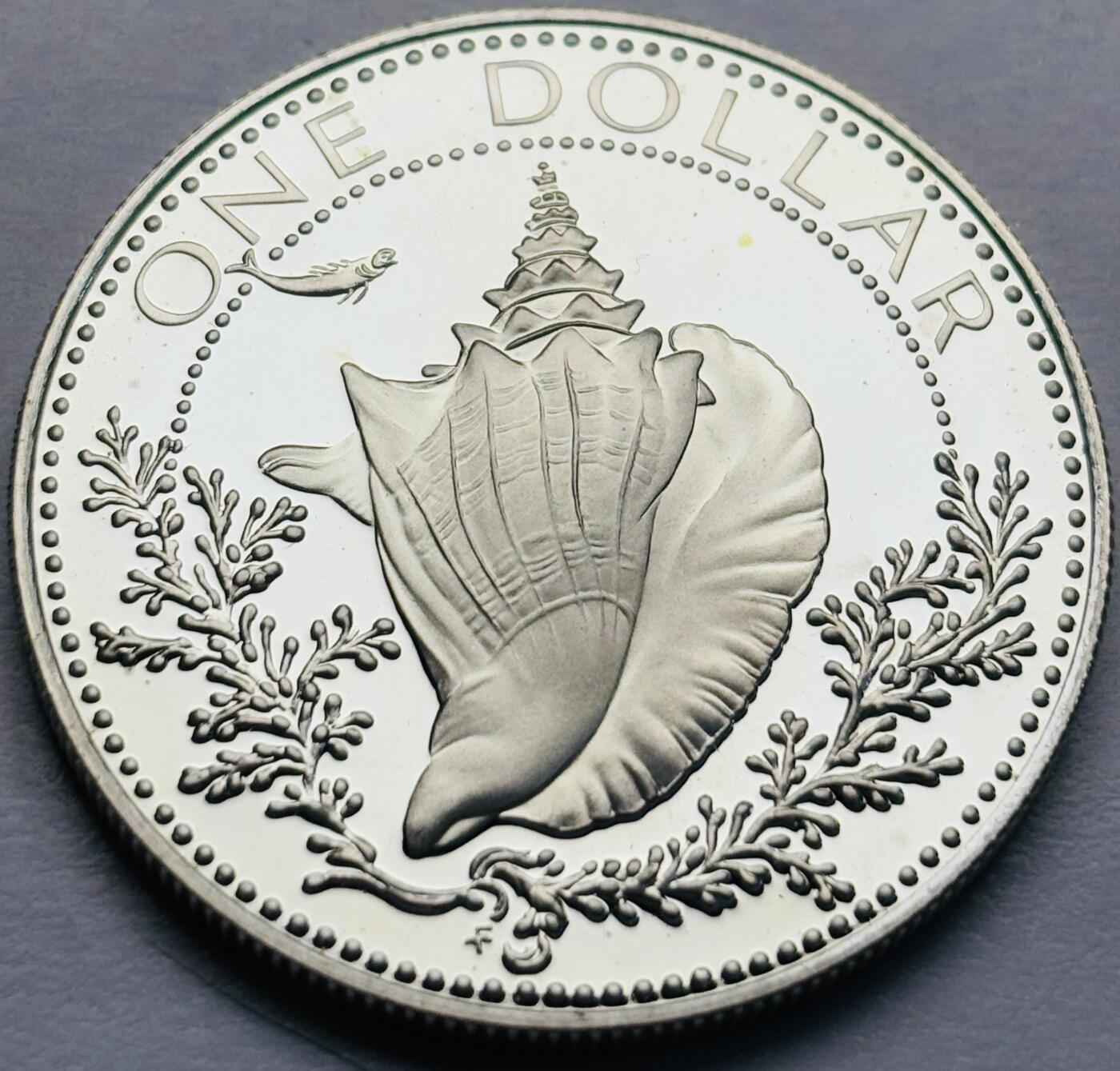 文馨钱币收藏第 283 场，【大雪鉴珍，寒英缀金】金银纪念币精品场，诚邀您的参与【长期接代拍品】 全新 1979 年巴哈马一元精制大银币 18.14 克 800 高银