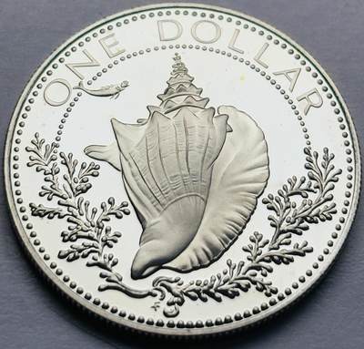 文馨钱币收藏第 283 场，【大雪鉴珍，寒英缀金】金银纪念币精品场，诚邀您的参与【长期接代拍品】 - 全新 1979 年巴哈马一元精制大银币 18.14 克 800 高银