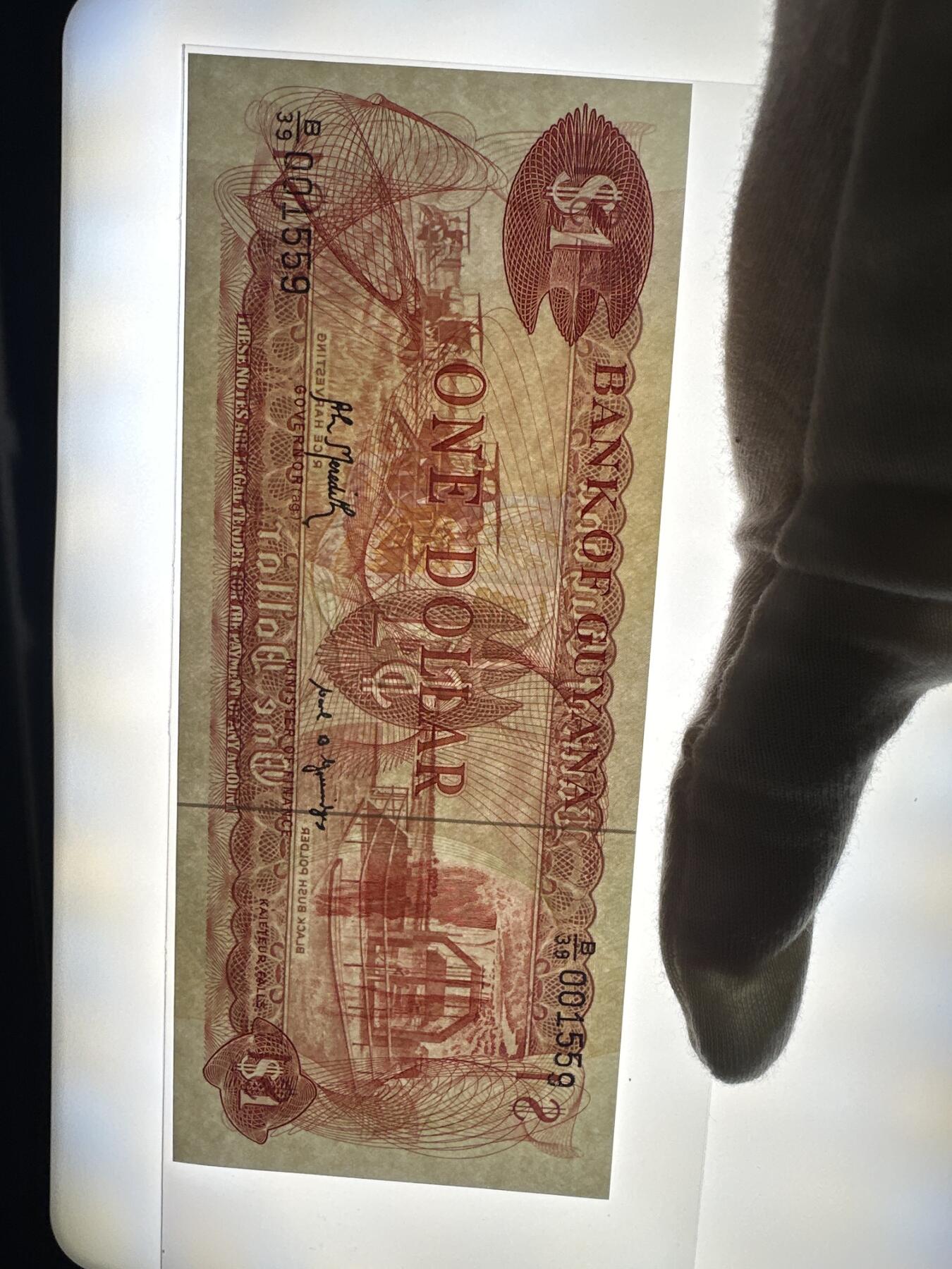 12.5纸币专场 1966-92年 美洲 圭亚那1元 全新UNC