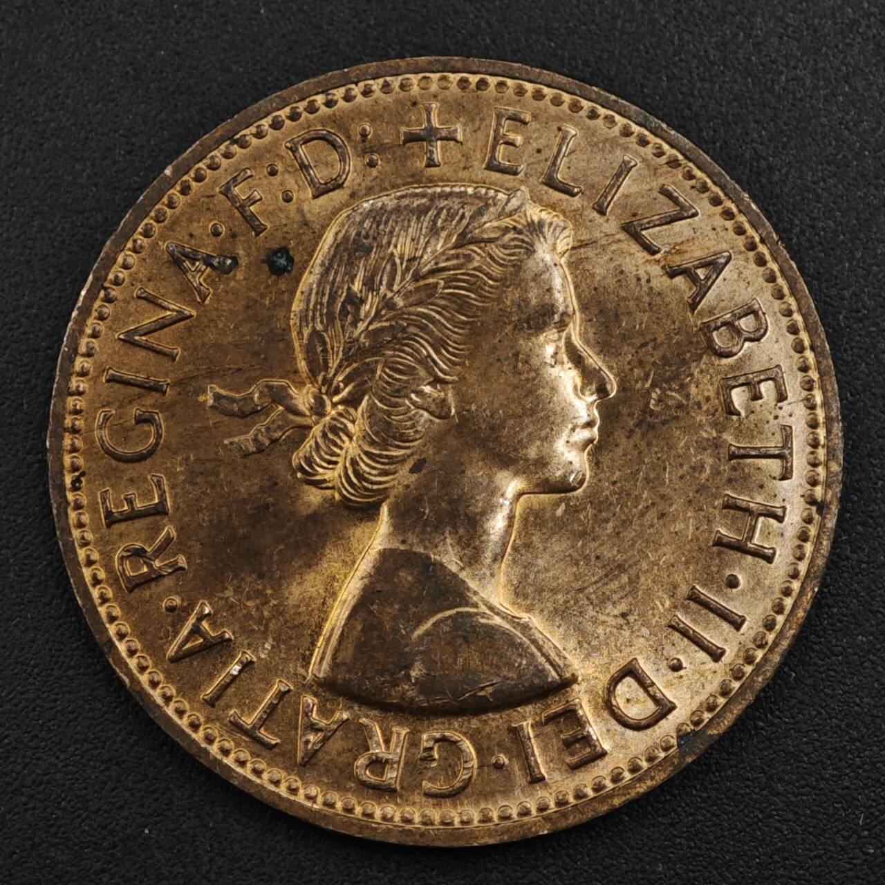 【淘币小摊】实时拍第八百一十七拍   散币场   满百包邮可预留二周 每周一统一发货   澳大利亚1964年伊丽莎白二世一便士袋鼠铜币