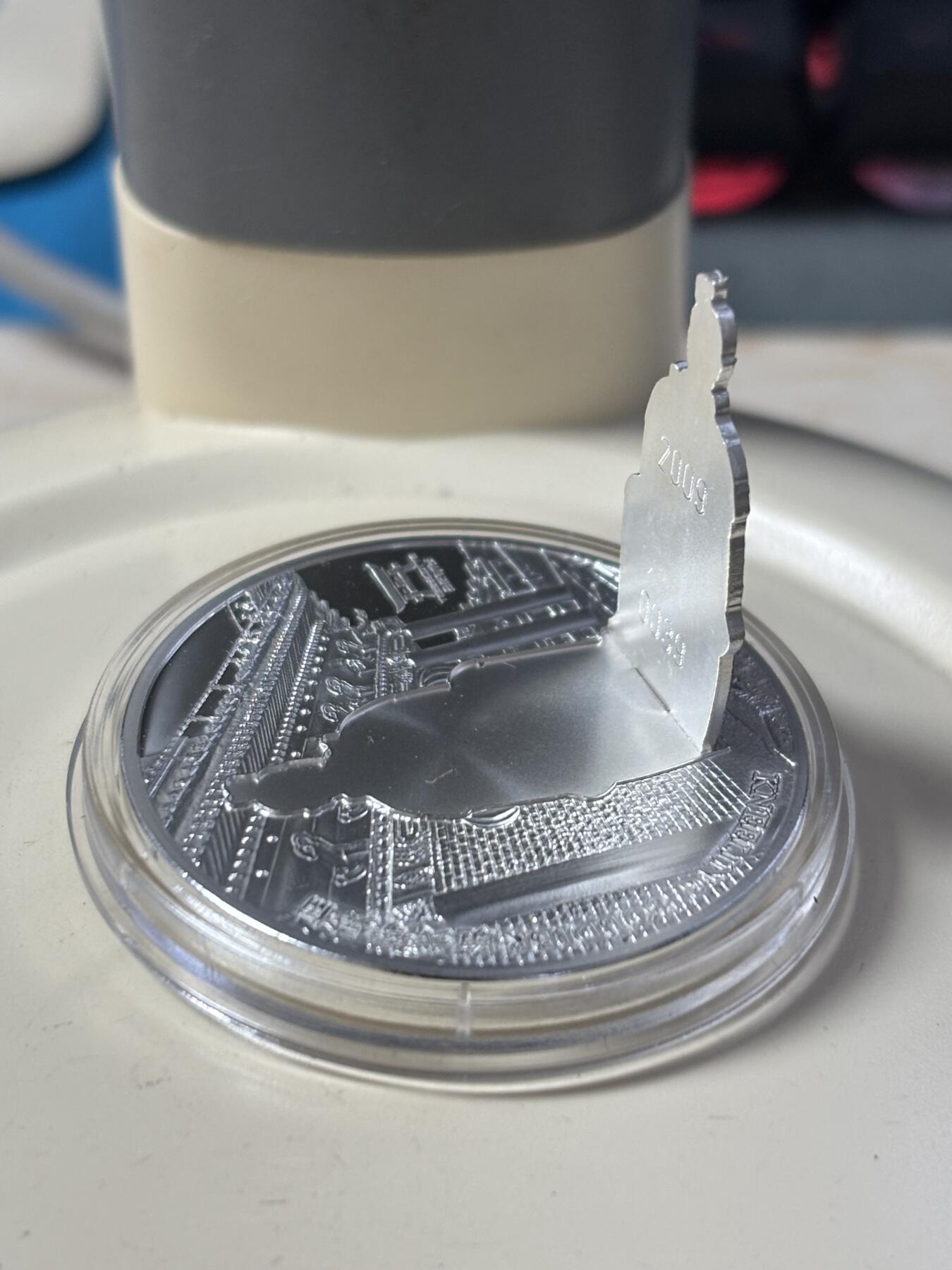 第184期拍卖 老挝2009年兵马俑3D立体镶嵌彩色精制纪念银币4枚，925银，1盎司*4.发行2000套