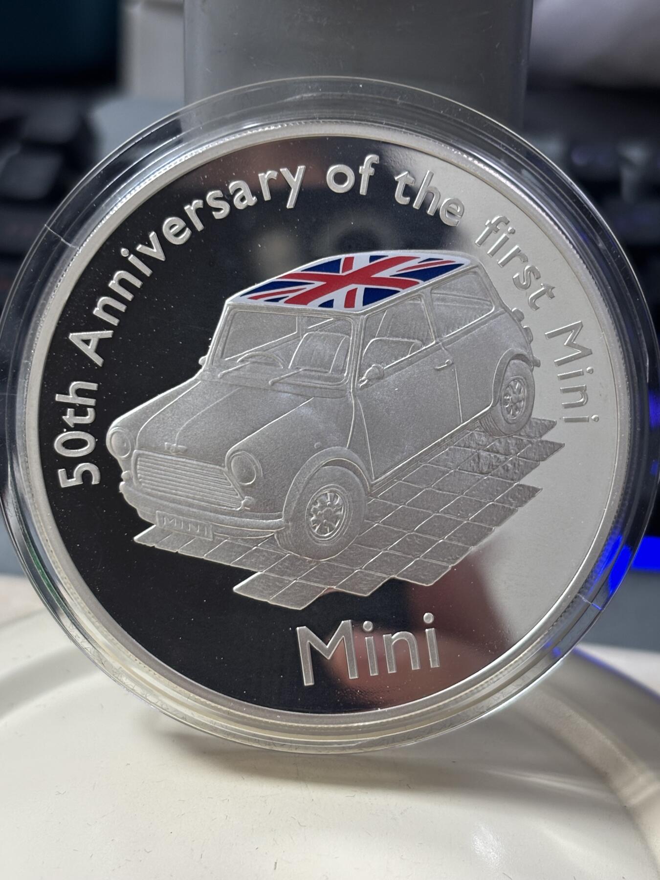 第184期拍卖 奥尔德尼2009年Mini迷你汽车50周年5盎司彩色银币，925银，发行500枚银价1994