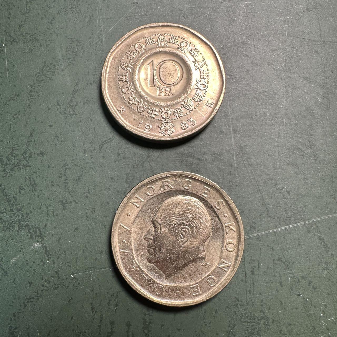 蒂克钱币-第49场 外国硬币散币场 挪威 1983/1984年 10克朗 硬币