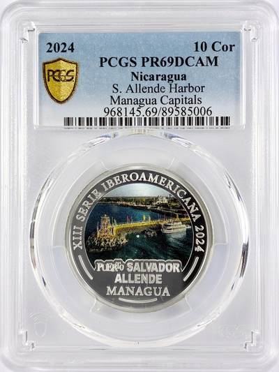 【雨安】【直播拍卖】【世界币章119期-评级币】2025-12-06 周六 19:30 保真 - [评级现代] Nicaragua 尼加拉瓜 10科多巴 2024年 首都马那瓜 PCGS-PR69DCAM