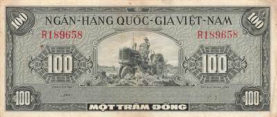 小福收藏拍卖第197期 裸钞场 本期有多张豹子号靓号 百慕大03年50元纪念钞百位号 马来亚和英属婆罗洲开国第一张纸币大冠女王 马来亚 41年1元英王乔六 法属太平洋10000法郎 捷克1000克朗纪念钞千位号  卢森堡 1000法郎  萨尔瓦多样钞 匈牙利 法罗群岛 危地马拉等多国精美纸币 - 南越 1955年 100盾 无47 尾8 VF