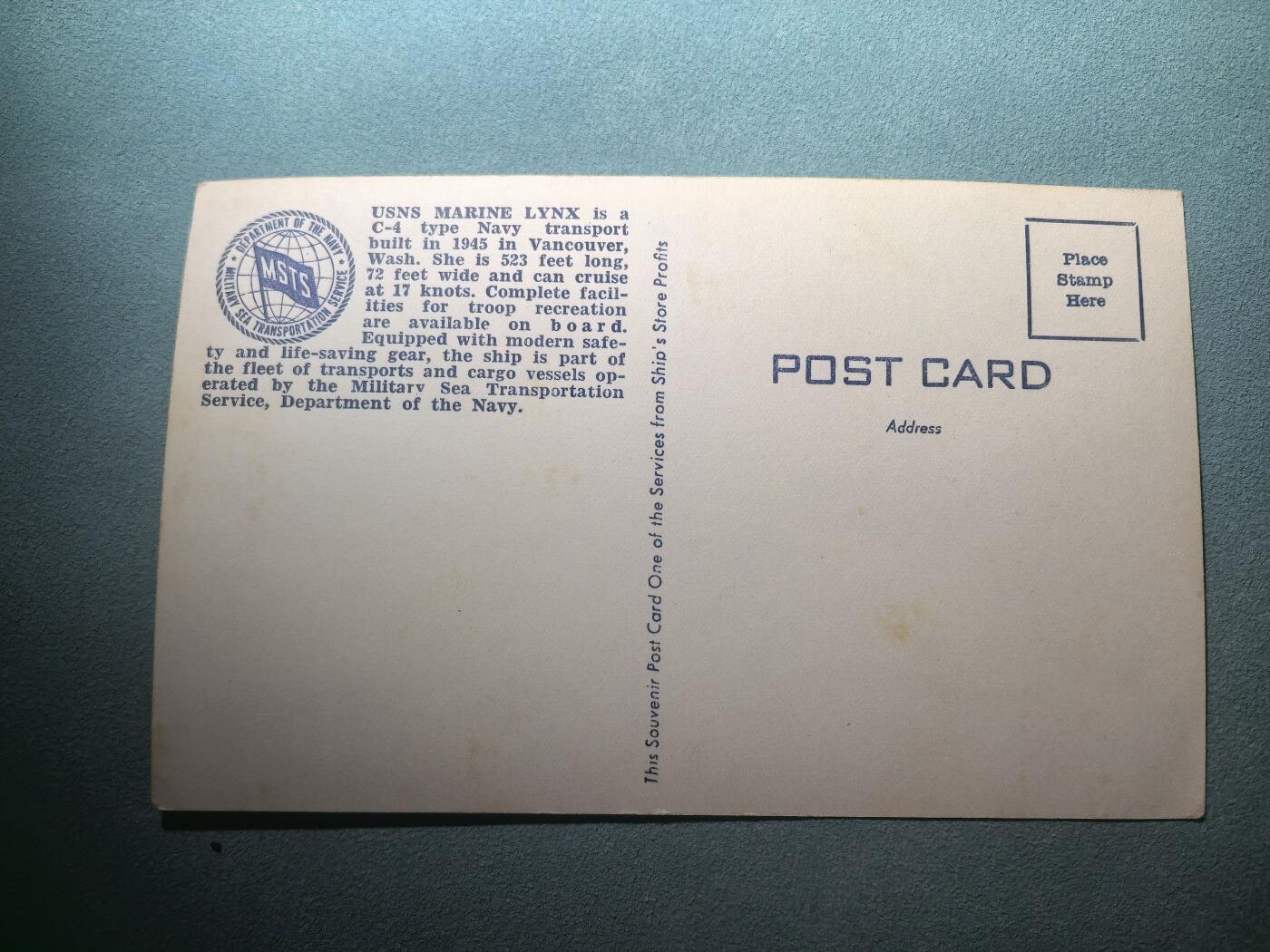 盛世勋华——号角文化勋章邮票专场拍卖第291期 美国二战时期军舰专题明信片 海山猫号运输舰