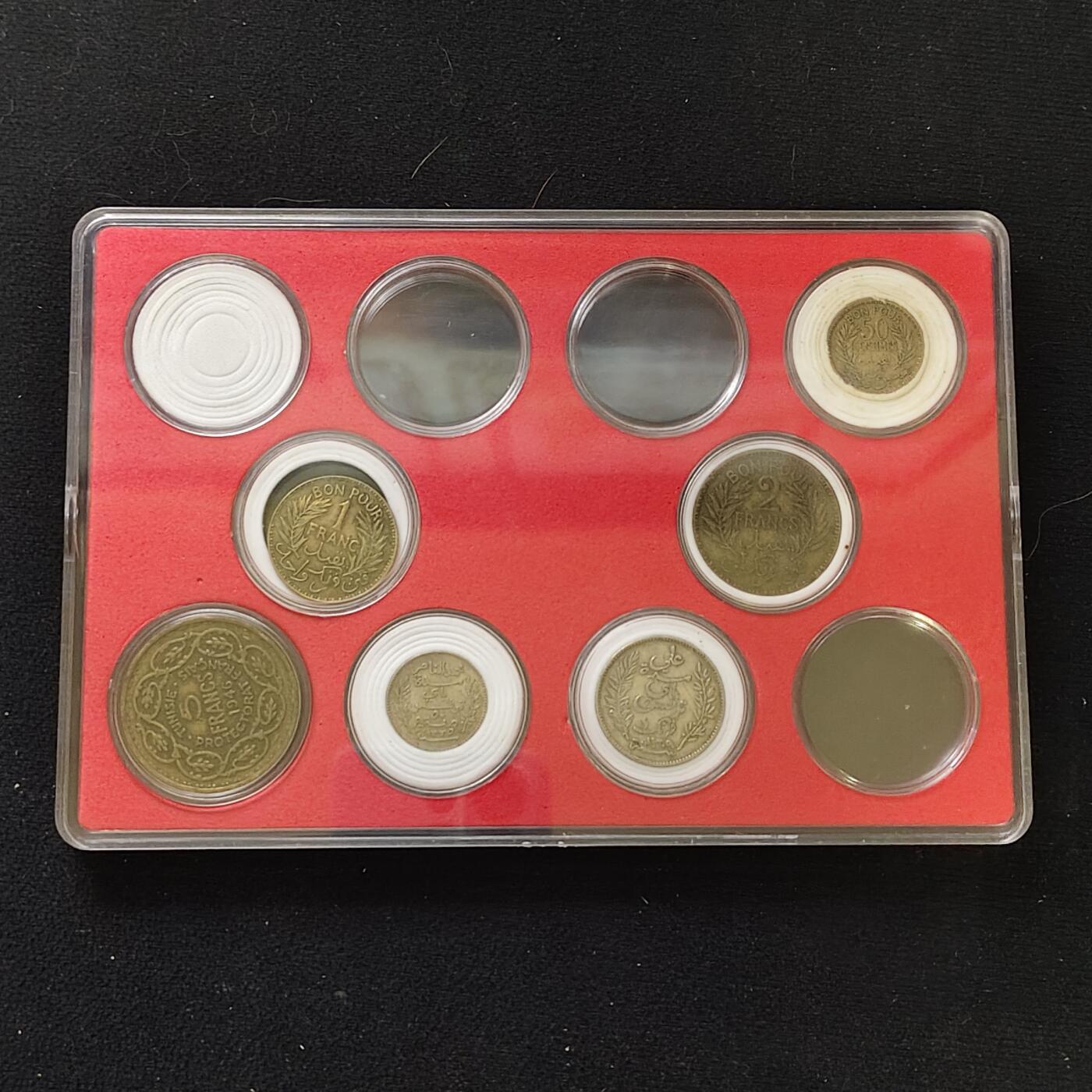 【全场包邮】纯粹捡漏拍482场（免费代拍第19场）-币封+套装+富兰克林（注意佣金） 【盒装套币】法属突尼斯阿里三世-穆罕默德八世时期各年份6枚一盒-含2枚银币