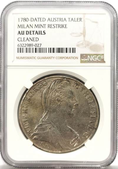 博洋堂世界钱币拍卖第150期（全场包邮） - NGC AUD 奥地利1780年（1820-1830）米兰厂特蕾莎泰勒银币