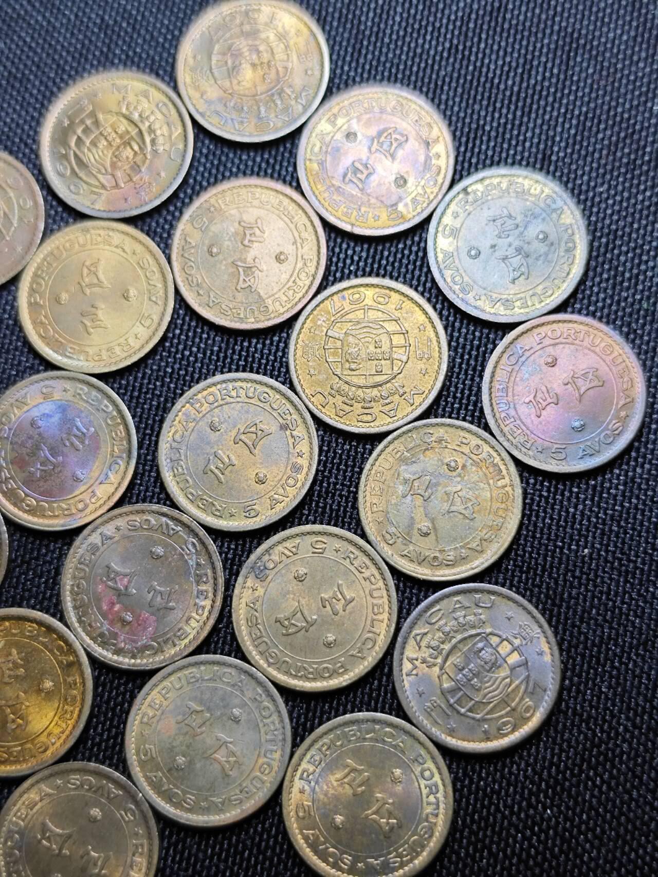 KK钱币收藏小铺 （套币 好品/批量散币 银币）专场  2月预留时间 周末发货  澳门5仙铜币一组37枚