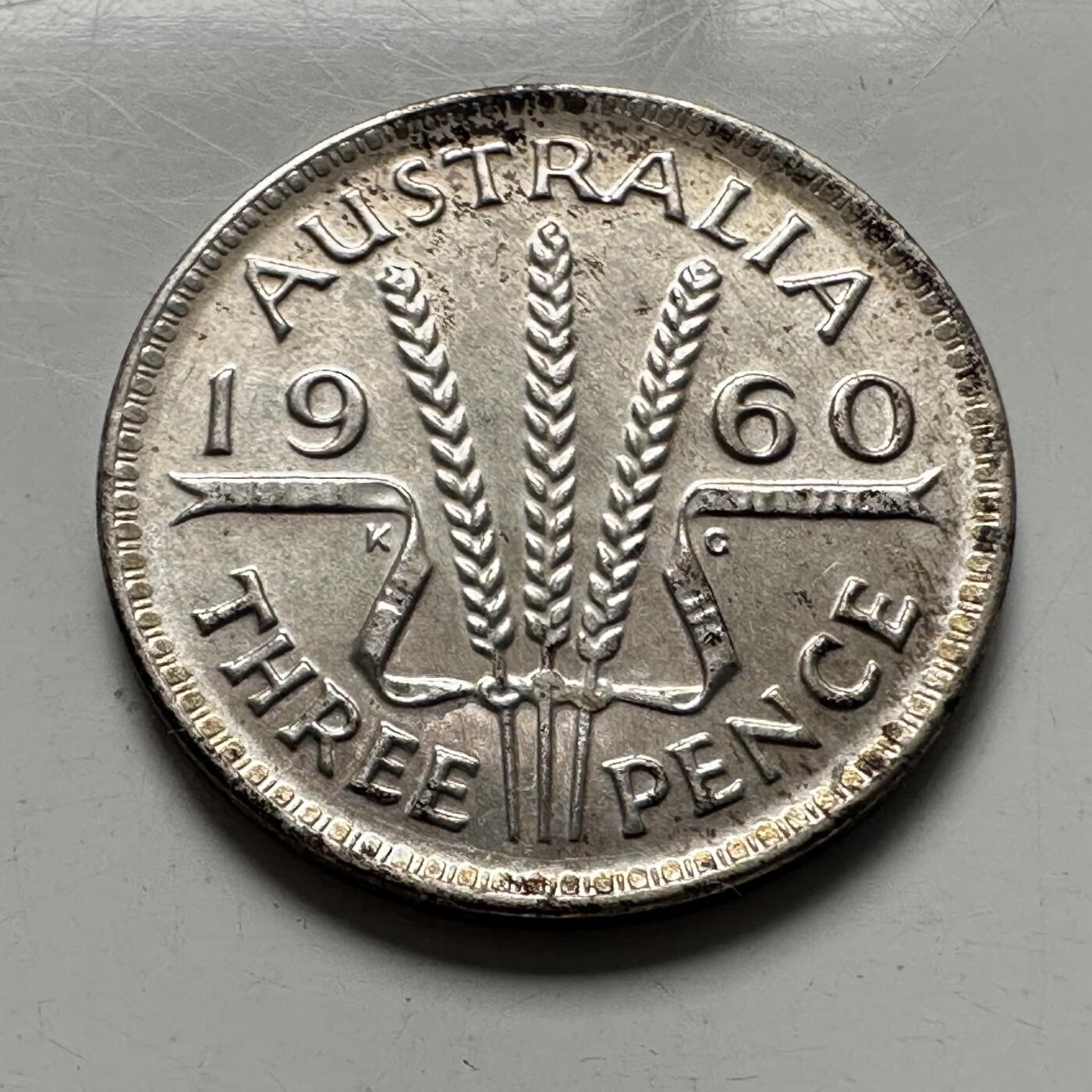 🌹外币初藏🌹🐯2025年第136场  每周二四六晚8️⃣点 接代拍 澳大利亚1960年三便士银币