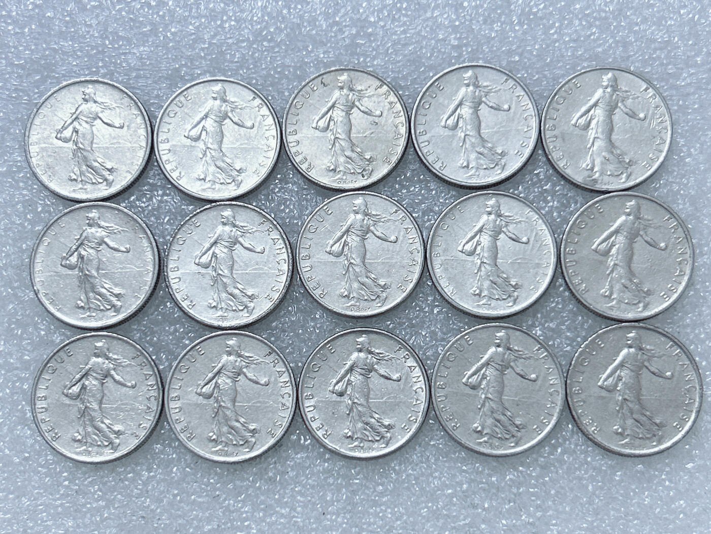 第一海外回流一元起拍收藏 散集专场  第275期 法国1/2法郎硬币 15枚