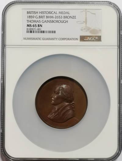 博洋堂世界钱币拍卖第150期（全场包邮） - NGC MS65BN 英国1859年伦敦艺术联盟的章 木材采集者纪念大铜章 BHM-2653 五官细刻 高分 包浆醇厚 纽约博物馆名画
