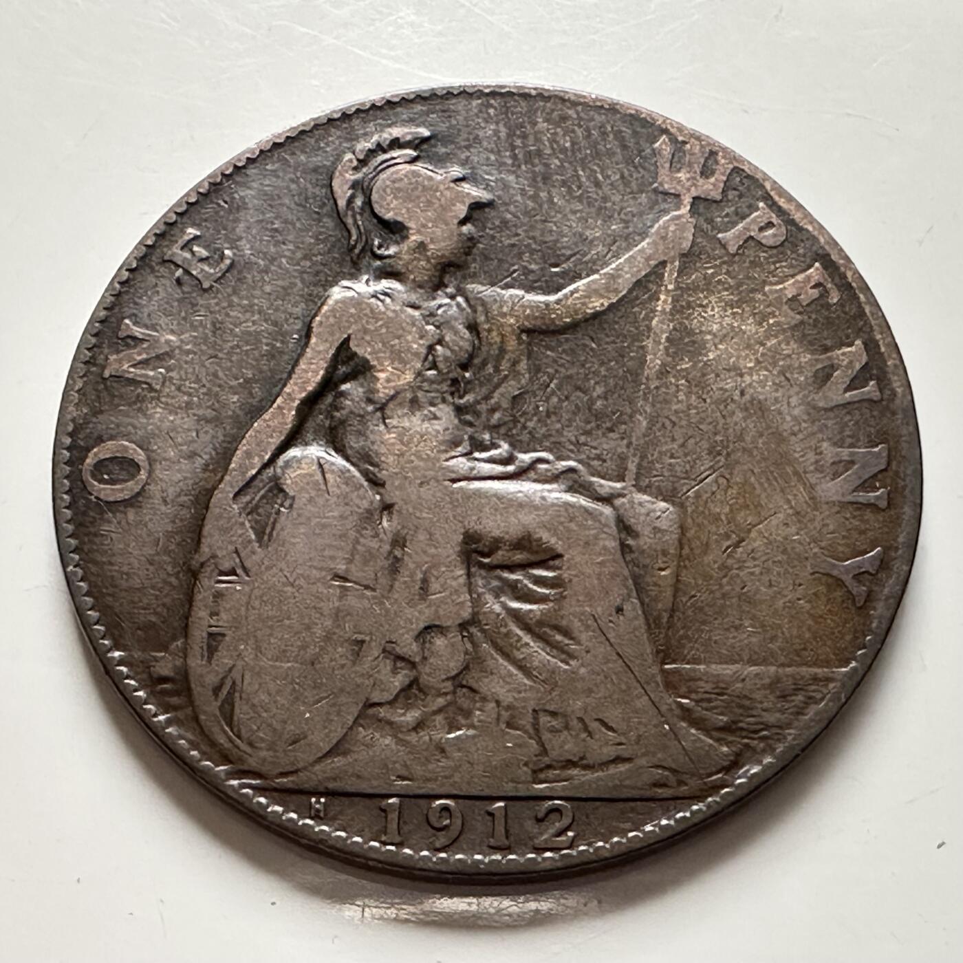 🌹外币初藏🌹🐯2025年第136场  每周二四六晚8️⃣点 接代拍 英国1912年一便士 b