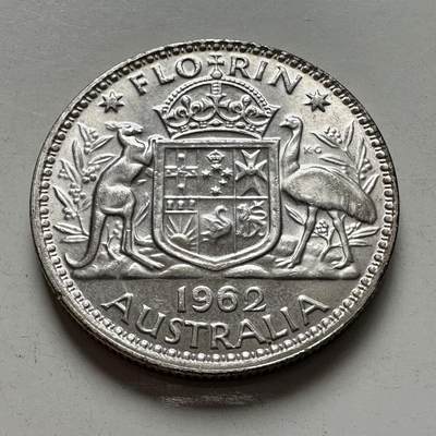 🌹外币初藏🌹🐯2025年第136场  每周二四六晚8️⃣点 接代拍 - 澳大利亚1962年一弗洛林银币 11.3克半银 原光好品