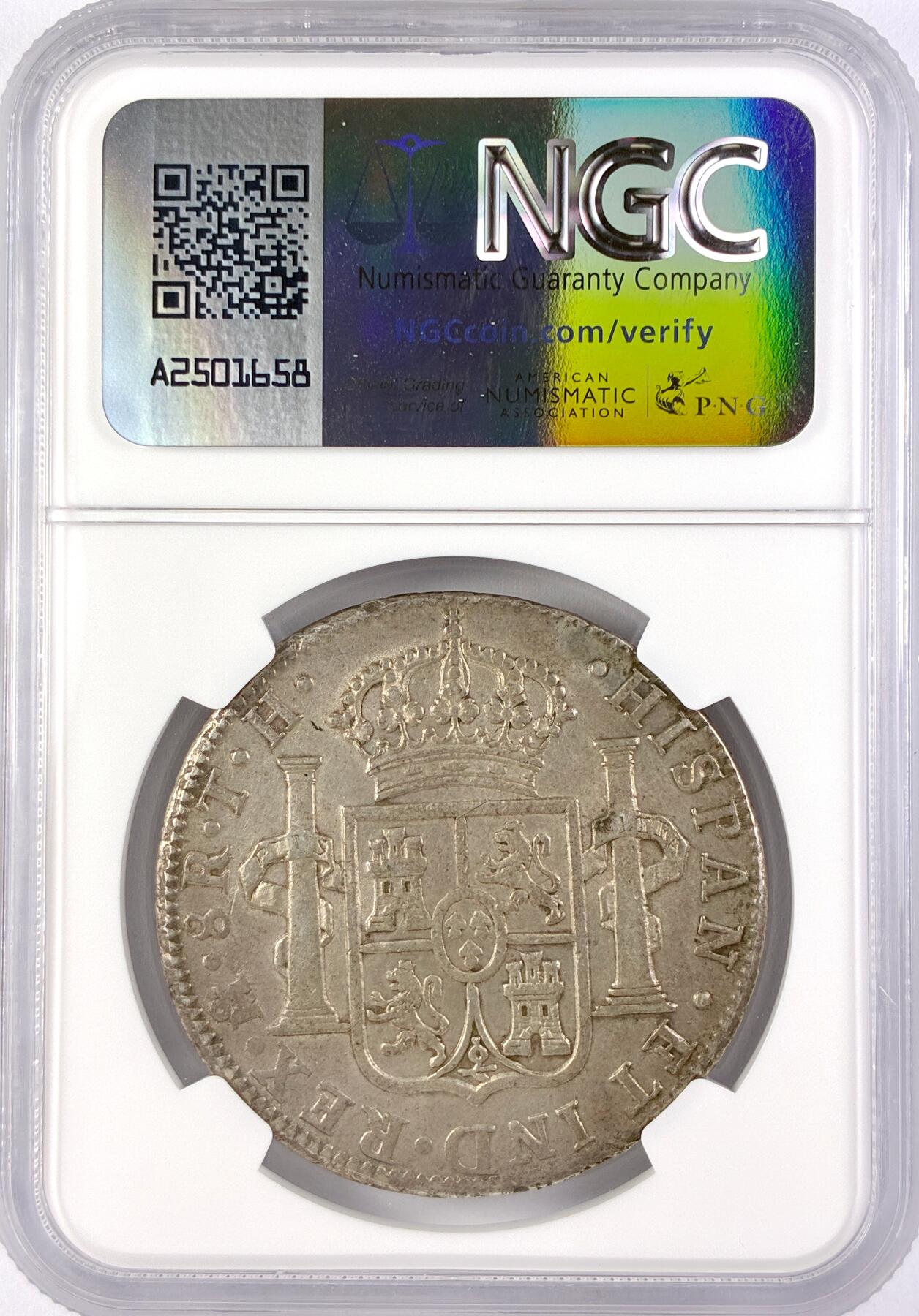 【雨安】【直播拍卖】【世界币章119期-评级币】2025-12-06 周六 19:30 保真 [评级美洲] Spanish Mexico 西属墨西哥 8里亚尔 卡洛斯四世 双柱 1805年  NGC-UNC